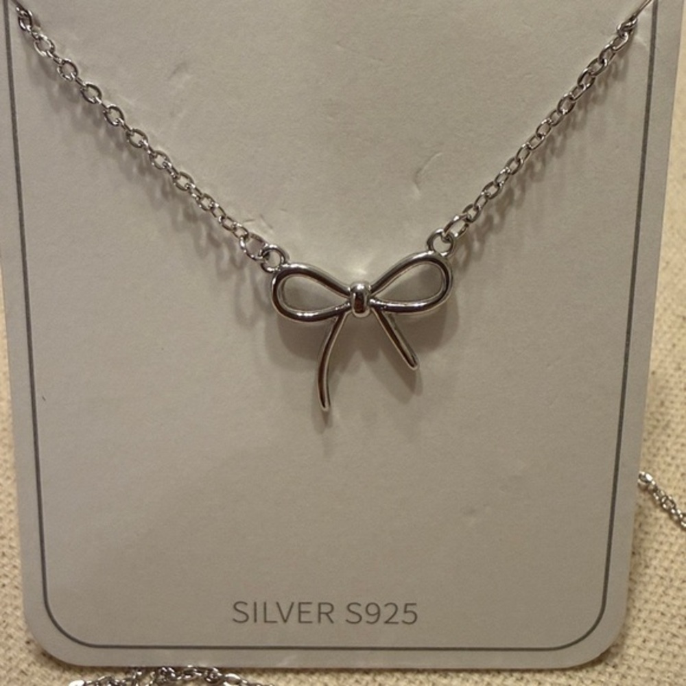 Chic Silver S925  Bow Women’s Necklace